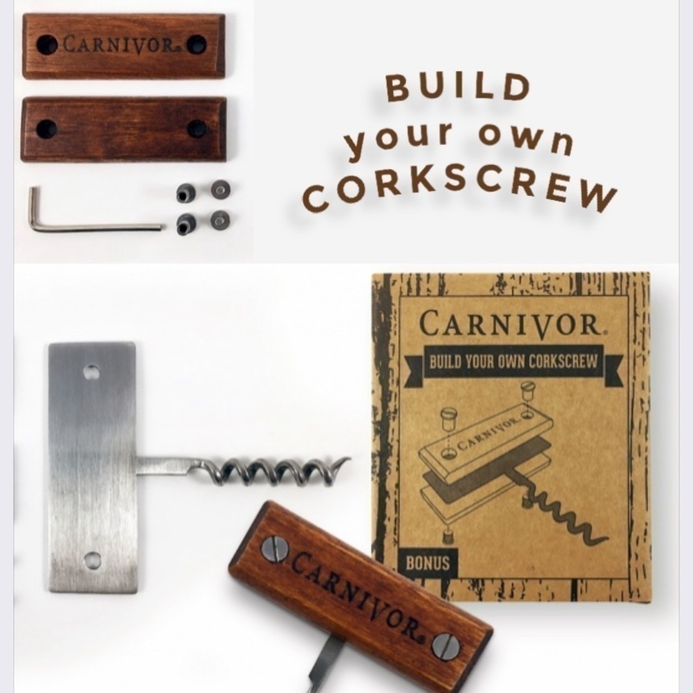 NEW Build your Own Wine Wooden Corkscrew Carnivor Cabarnet Wine Bar